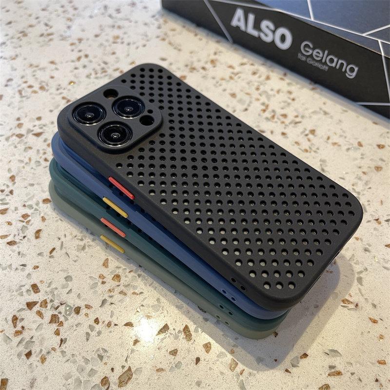 Breathable Cooling Phone Case For iPhone 17 Air 16 E 15 14 Plus 13 12 11 Pro Max Heat Dissipation Soft Silicone Shockproof Cover