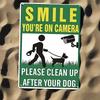 Surveillance Camera Sign Dog Pooping Warning Outdoor Yard Decor Weatherproof Deterrent