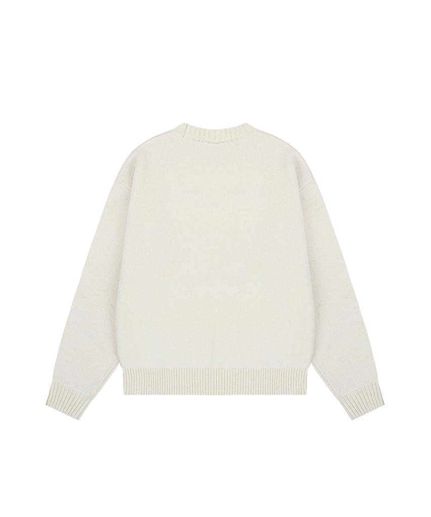 Opeunyadeu(Owai) Heart Handle Embroidered Knit - Ivory