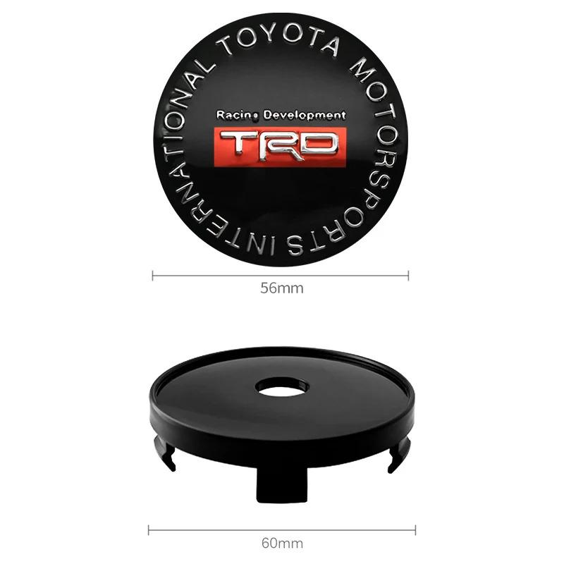 4Pcs 56mm 60mm Car Wheel Center Covers Tire Hub Caps Emblem Stickers For Toyota TRD GR SPORT Avensis Prius Rav4 Auris Yaris Aygo