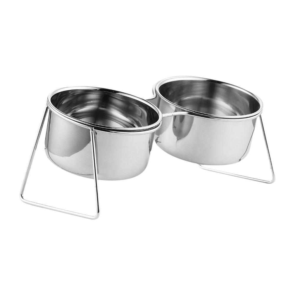 Anti-Tipping Stainless Steel Cat Bowl Fall-Resistant Sturdy Neck Protector Bowl Rust Proof with Stand High Foot Dog Feeder