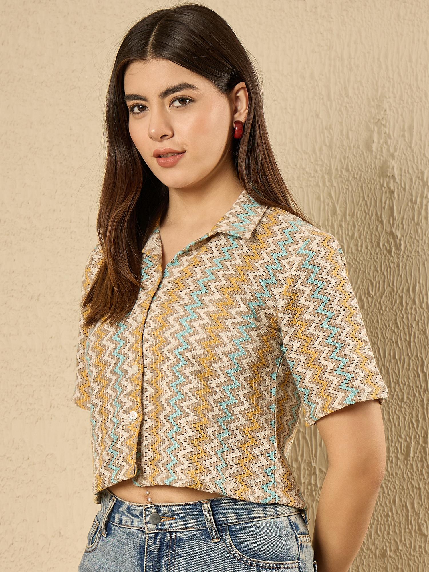 

Women Spread Collar Vertical Striped Cotton Casual Shirt Orange & Beige and Mustard & Beige Colored XXL гірчичний