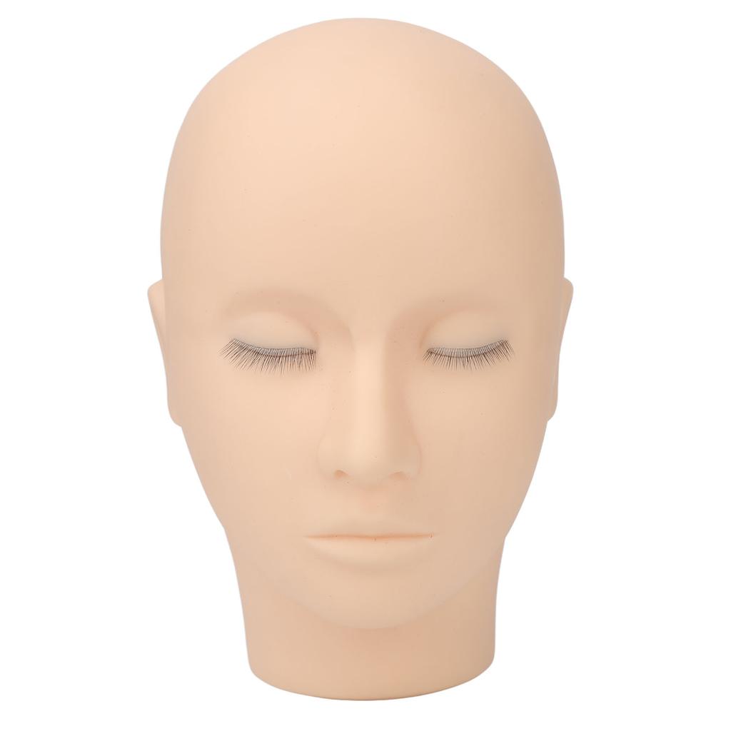 Lash Mannequin Head 3 Layers Safe Soft Silicone High Simulation Makeup Practice Head for Salon Massage Training