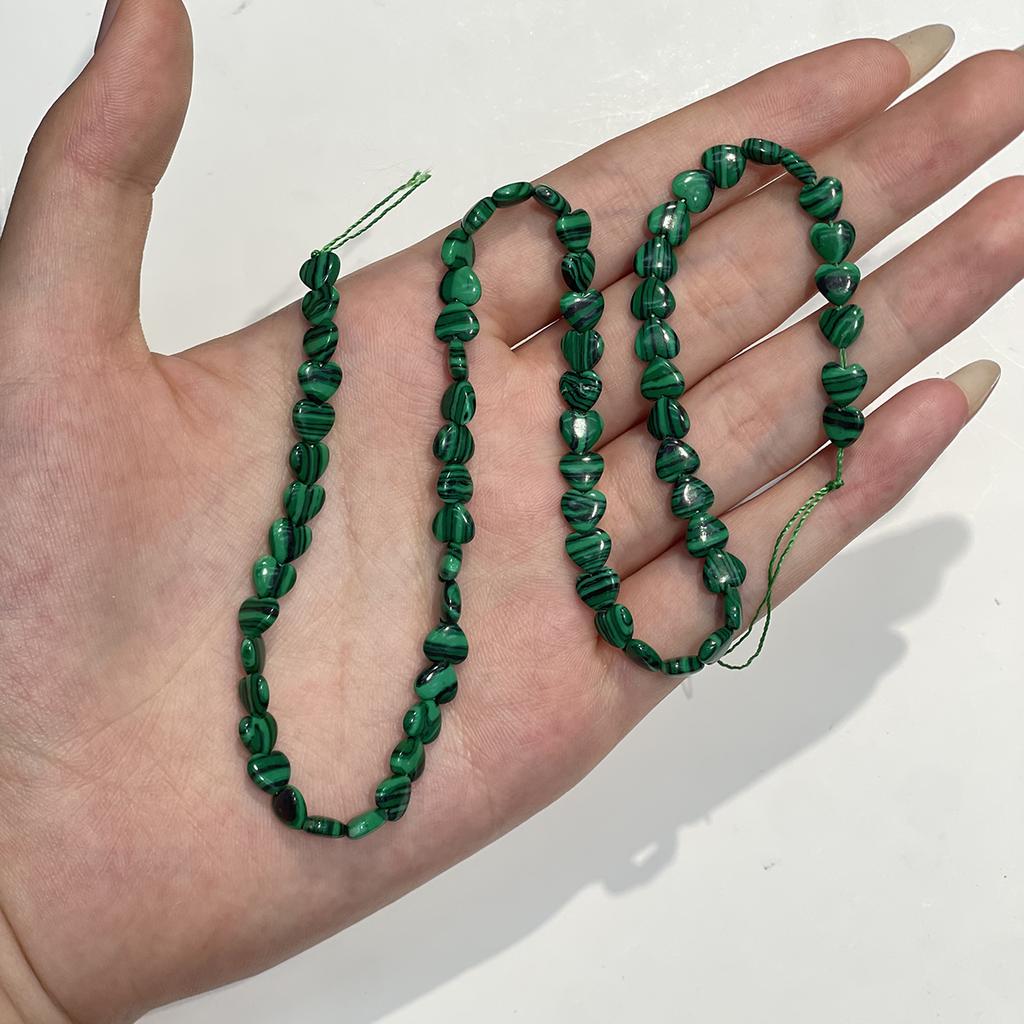 1 Strand Natural Stone Heart Beads 6.5×6.5mm, 38cm Loose Heart Beads For DIY Bracelet Necklace Jewelry Making