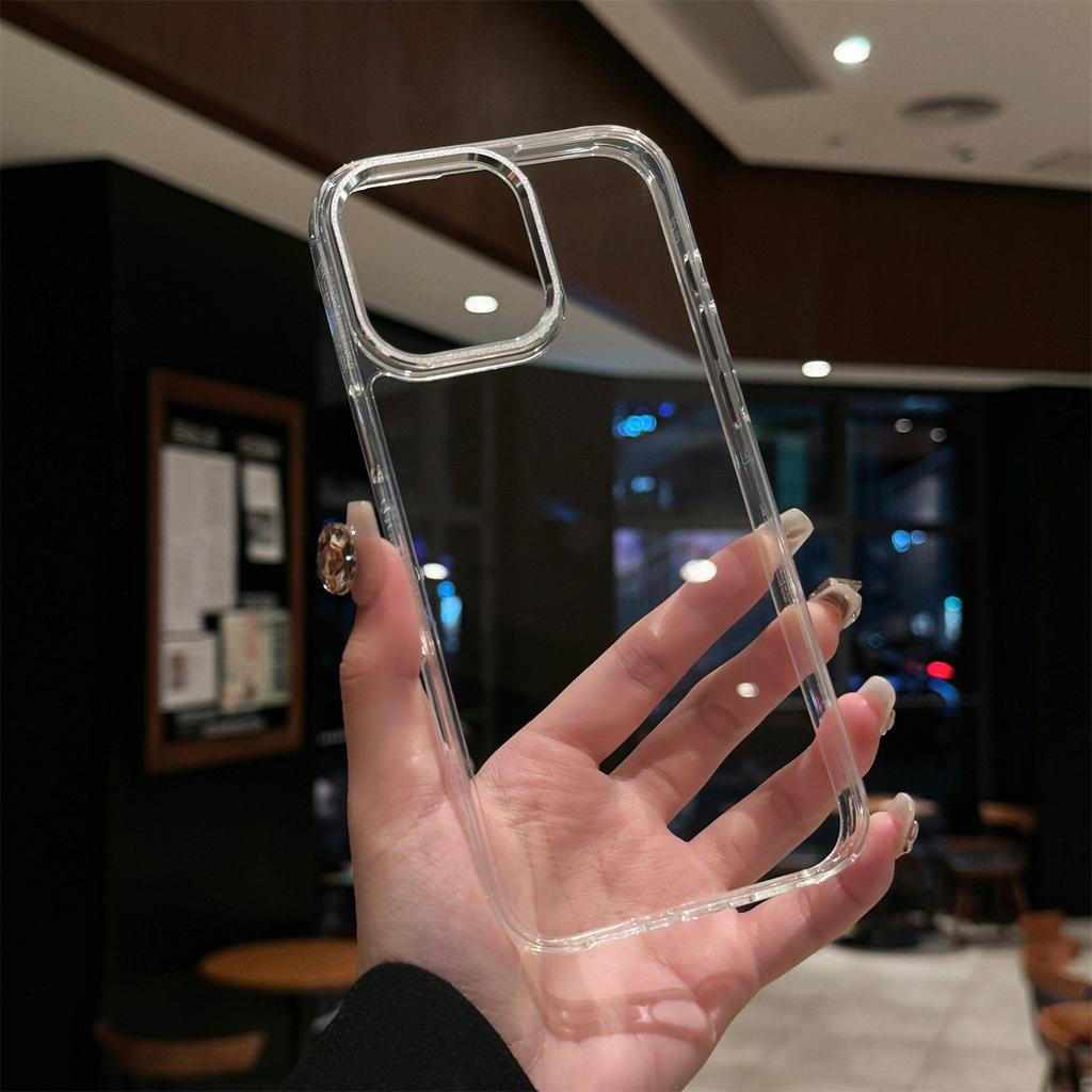 For iPhone 16 Pro Case TPU+Tempered Glass Clear Phone Cover