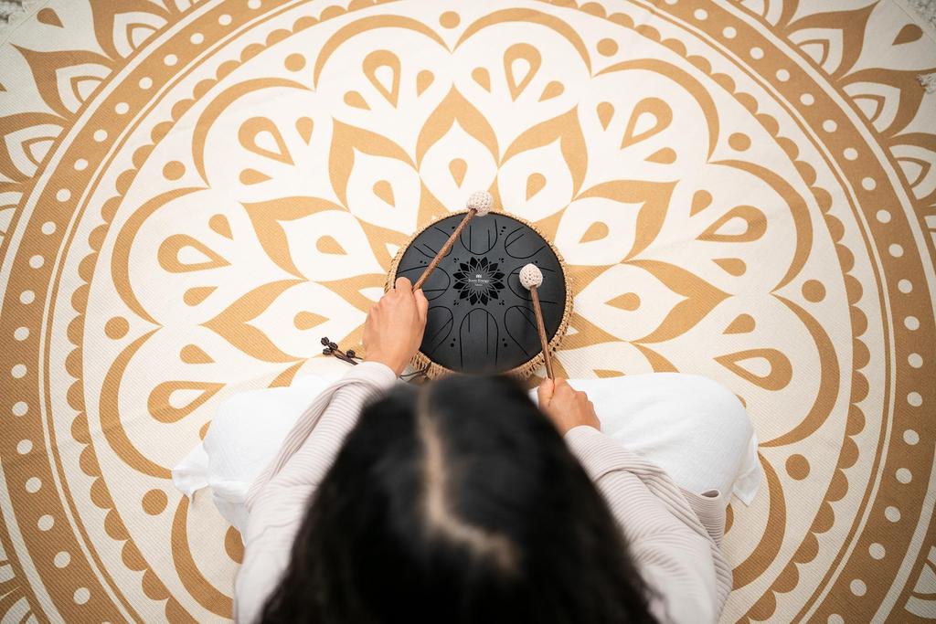 MEINL Sonic Energy Collection Medium Octave Steel Tongue B MOSTD1BK Storage Bag and Japanese Drum, Minor, 10-inch, Black, (Includes Mallets) [Official