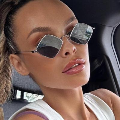 Trend Polygon Sunglasses Women Irregular Rhombus Vintage Alloy Small Frame Sun Glasses Men Shades Retro Sunglass Ladies Eyewear