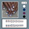 Uñas postizas brillantes con forma de ataúd, disponibles en 12 tamaños, 24 puntas de uñas francesas para decoración de uñas DIY.