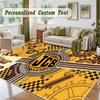 Crystal Velvet Square Rug Custom NameJCB Pattern Non Slip Home Floor Decor Rug