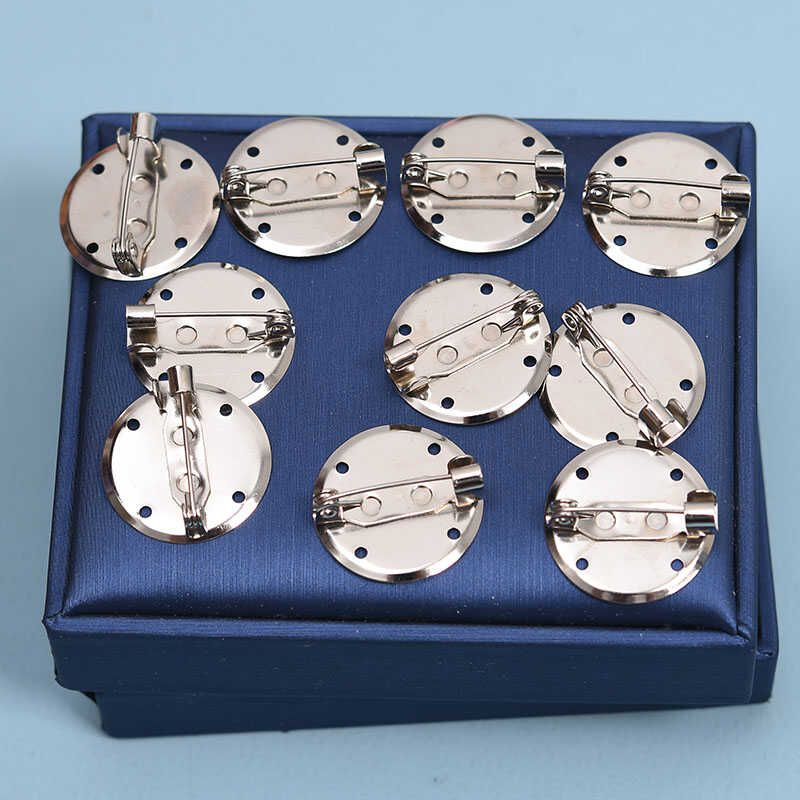 

Safety Pin Copper Disc Base Support Brooch Handmade Ornament DIY Material Bow Tie Badge Corsage Safety Pin Accessories 10 round pins with holes 2cm