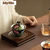 160ml Silver-plated Enamel Color Gaiwan Antique Tea Tureen Tea Bowl With Lid Kit Tea Making Cover Bowl Chinese Teaset Decoration