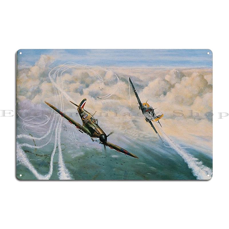 Fw190 Vs Raf Metal Plaque Poster Create Club Party Wall Decor Living Room WW2 Fighter Tin Sign Posters