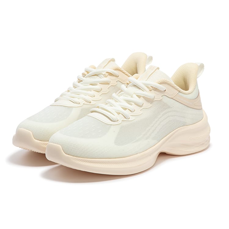361 Sharp Sparkle Slip Resistant, Abrasion Resistant, Breathable Low top Casual Running Shoes Women's Dune White 682422225F-2