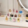 Multiple Level Clear Perfume Shelf Bathroom Vanity Organizers Sturdy Acrylic Display Structure