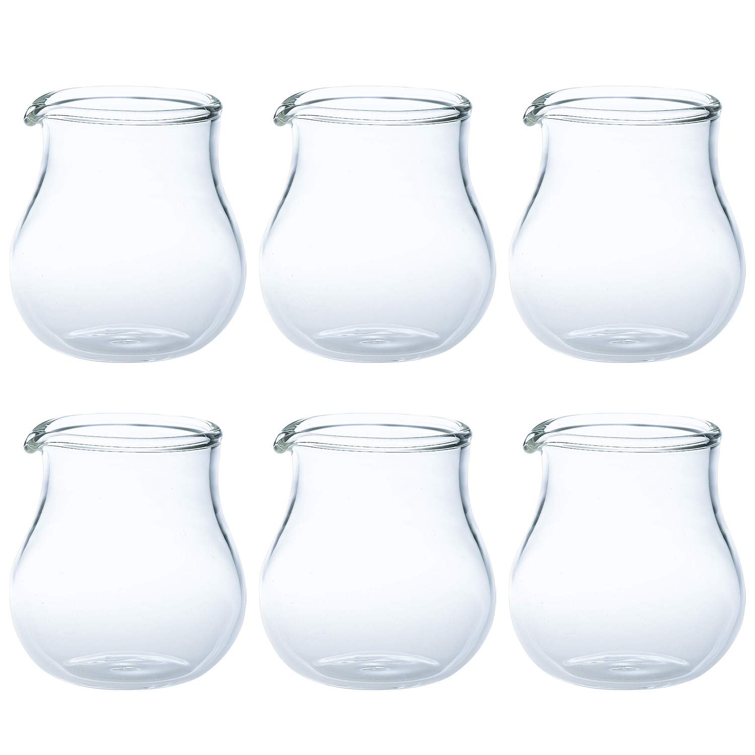 Toyo Sasaki Glass Milk Set of Glass TS44045 Pitcher, 30ml, 6, Creamer/Syrup Pitcher,