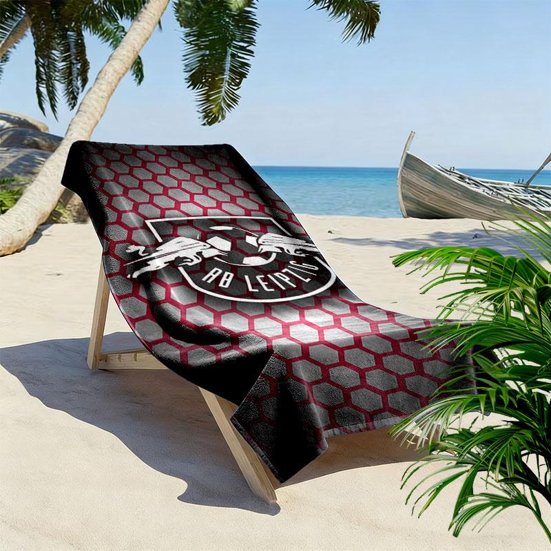 Asciugamano da Spiaggia con Stampa Logo RB Leipzig, Asciugamano Grande Morbido Asciugatura Rapida per Spiaggia Campeggio Nuoto