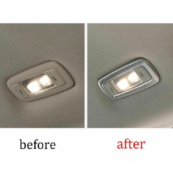 Silver Steel Rear Reading Light Lamp Frame Trim For BMW 5 Series G30 2018-