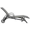 VidaXL Chaise longue Acier et textilène