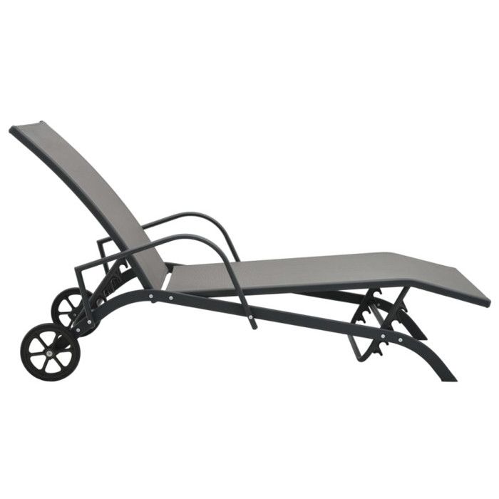 VidaXL Chaise longue Acier et textilène