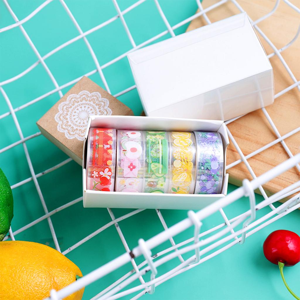 10 Rolls Waterproof Plastic Tape Cute 15Mm Wide Self-Adhesive Tape Butterfly And