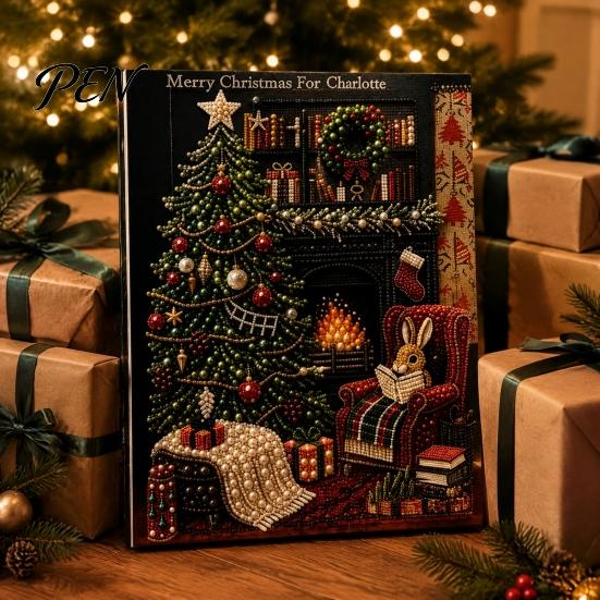 Crafting Kits for Kids Christmas Faux Pearl Painting Kit, Santa Reindeer DIY Art Decorative Crafts 3D Angel Wall Craft Kit Adults, Festive Home Decor