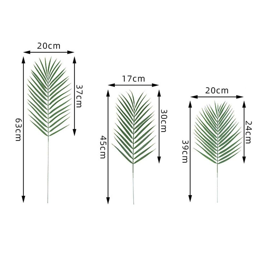 5pcs Plastic Artificial Green Palm Leaves DIY Artificial Leaves  Office Decor