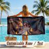 Custom Text Beach Towel, Soft Absorbent Swimming Multi-use TowelFran Bow