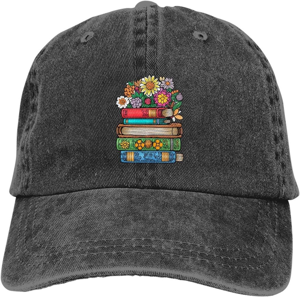 Blumenbücher Stapel Baseballkappe Lässig Polyester Verstellbar Papa Hut Lesezeichen Liebhaber Geschenk