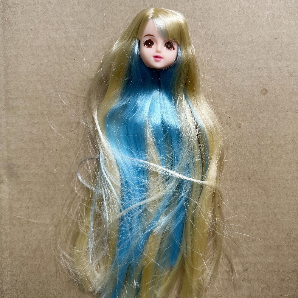 Original Jenny Doll Heads Colorful Long Hair Makeup Doll Parts Kids Learning Hair Dressing Doll Heads