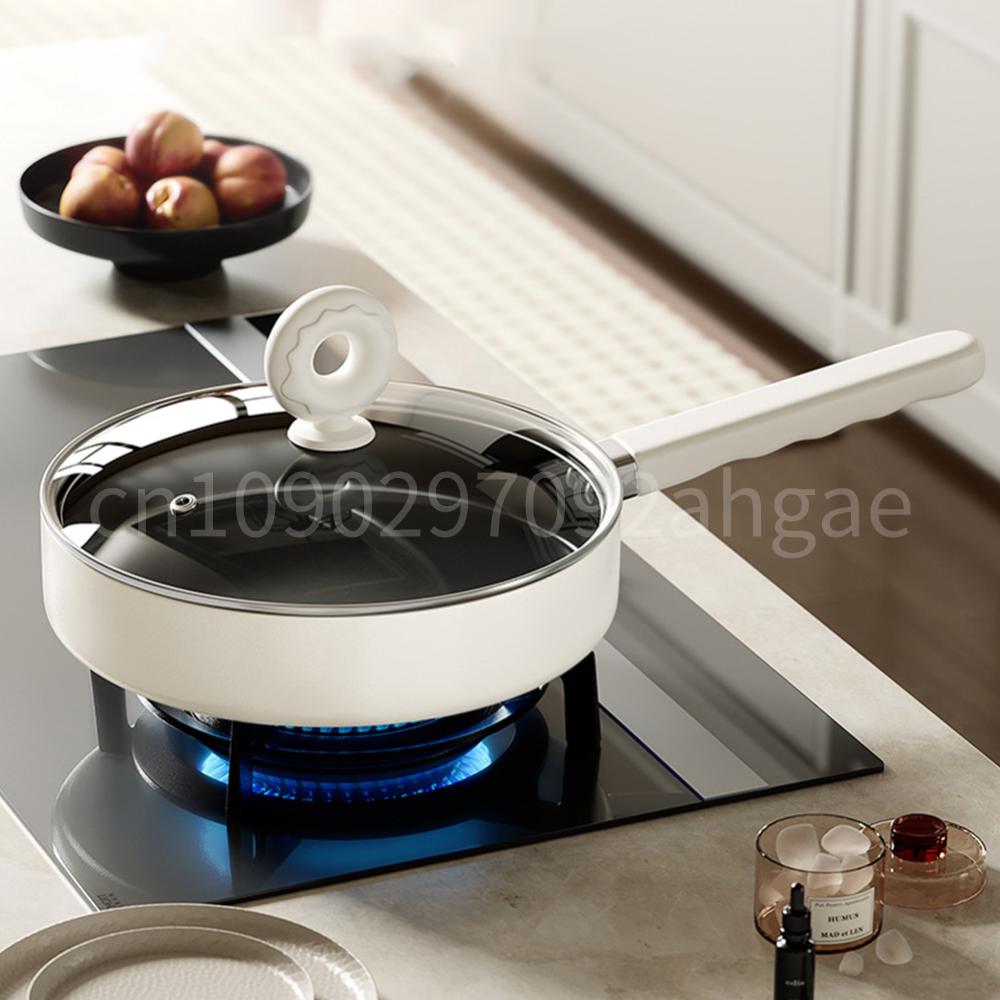 

Soup Pot 22cm 2 pcs Sauce Pan Set Uncoated White Frying Pot Easy To Clean Compatible with All Stovetops China Mainland