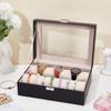 UNICRAFTALE Bracelet Holder Display Stand Leather Bracelet Box 10.2x7.2x3.8 Inches 26x18.3x9.7 Cm Watch Organizer Display Case Visible Window Lid