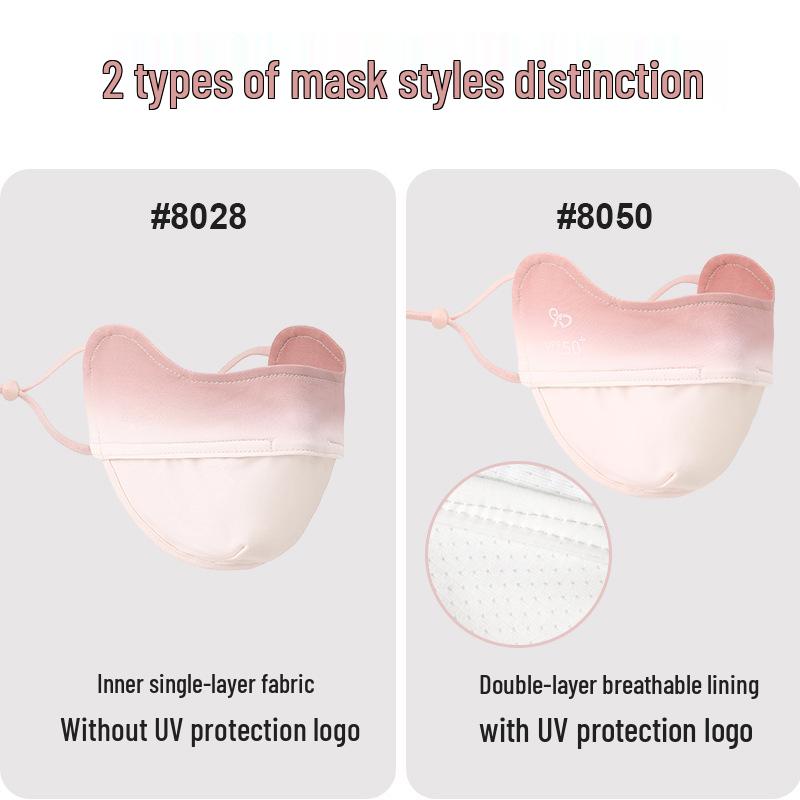 Verlaufendes Rouge Eisseide UV-Schutz 3D Gesichtsmaske für Männer & Frauen - Sommeredition