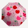 1pc Cherry Pattern Automatic Folding Umbrella - Portable Collapsible Design, 8-Rib Iron Frame, Durable Fabric yy251125149
