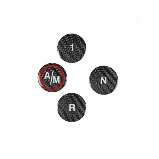 4pcs Carbon Fiber Car Gear Shift Button Cover For Fiat Abarth 595 695 2012-