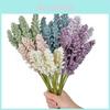 Perfect Decorative 6pcs Artificial Vanilla Spike Flowers With Fake Cereals
