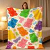 1pc, 2D Flat, Colorful Gummy Bear Throw Blanket Soft Lightweight Cozy H Blanket for Sofa Travel Camping Living Room Office and Home Decor Ideal Gift f