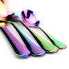 Buntes Regenbogen-Geschirr-Set, Edelstahl-Besteck-Set, 1/4-teilig, schwarzes Messer-Gabel-Set, Geschirr, Gold, Silber, westliches Essensset