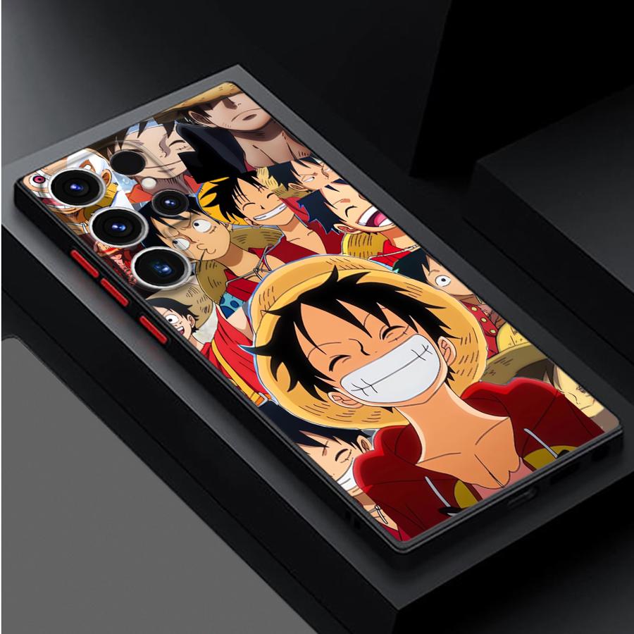 Case for Samsung Galaxy S23 Ultra S22 Plus S24 S21 FE S25 S9 S10 S20 Black Edge Shell Anime One Pieces