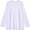 Women's O Neck Long Sleeve T-Shirts Loose Fit Solid Casual Fall Basic Tees Student Tops