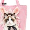Atmungsaktive Haustier-Tragetasche mit Kopföffnung, Plüsch-Löwe, Kaninchen, Schwein, Katze Design Tote, Canvas-Einkaufstasche für kleine Katzen und Hunde