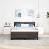 Box Spring Bed with Headboard Dark Brown 160 x 200 cm Fabric