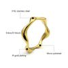 Hot Selling Fashion Design Waterproof 18k Gold Plated Stainless Steel Wave Rings for Women Jewelry