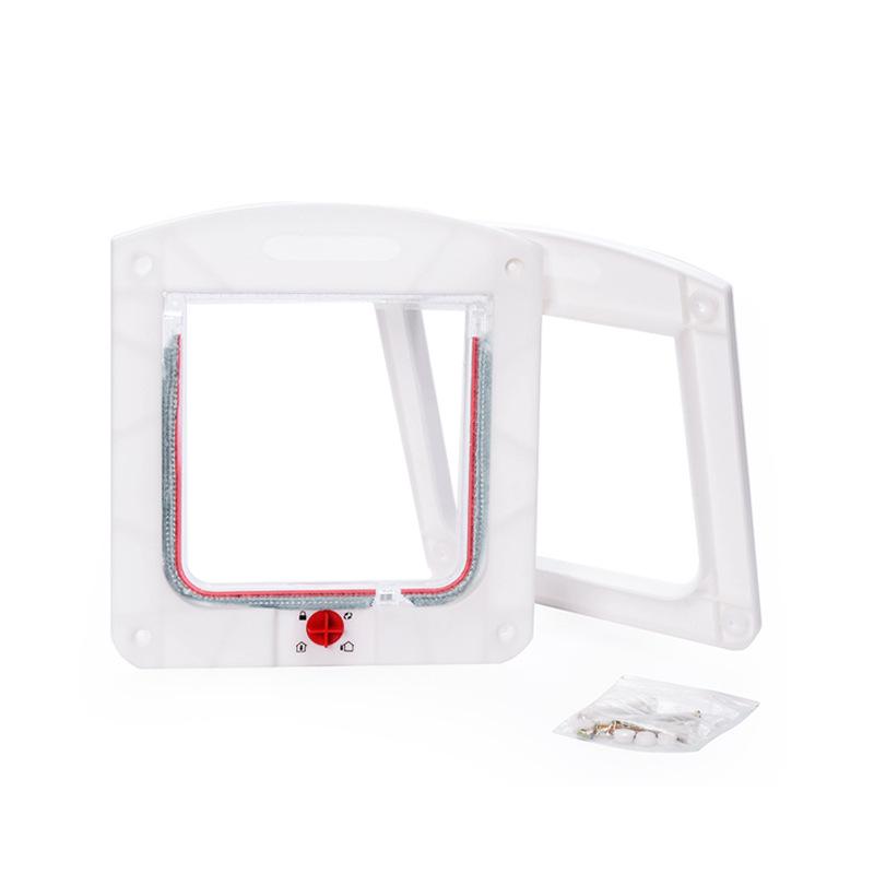 1Pc Cat Dog Flap Door With 4 Way Locking Kitten Small Pet Dual Entry And Exit Door Weatherproof Pet Safety Doors Weatherproof