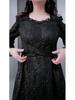 Spring 2025 Fashion Plus Size Suzhou Embroidery Jacquard Dress for Middle-Aged Women