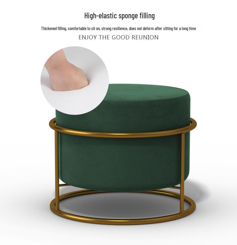 Creative Round Fabric Stool: Stylish, Soft, and Versatile for Living Room, Coffee Table, or Shoe Changing.