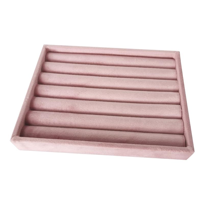 Pink Jewelry Display Props Elegant Jewelry Stand Velvets Fabric Material Jewelry Display Tray for Rings Earring Necklace