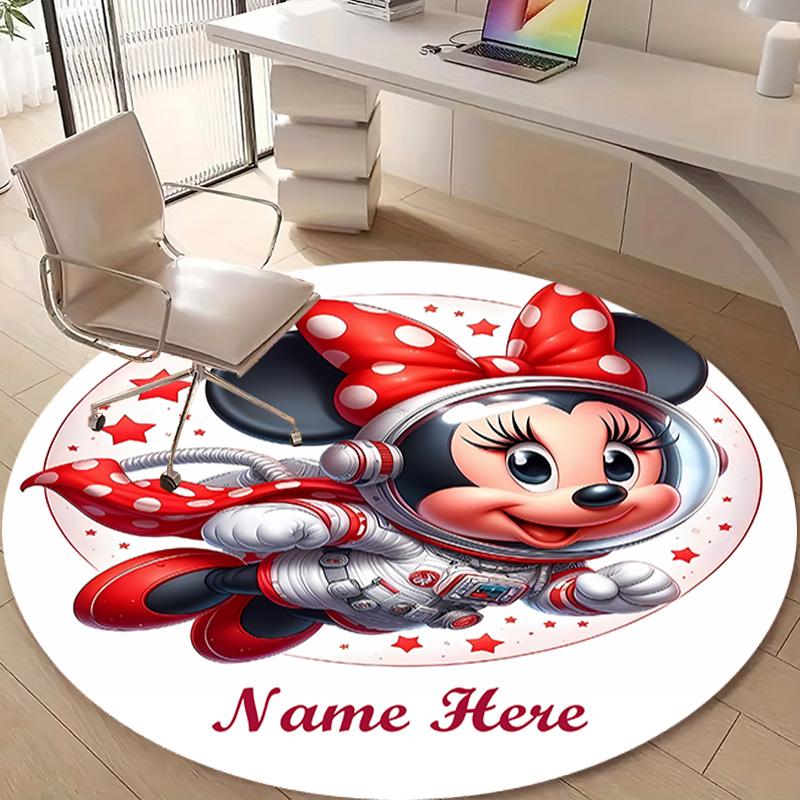 Personalized M-Minnie Round Chair Office Rug - Perfect for Mat, Office Chair & More - Ideal Gift for Birthdays and Holidays