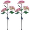 3 Heads Hydrangea Ground Light Waterproof LED Solar Lawn Decorative Lights Adjustable Iron Wire Simulated Bendable for Courtyard