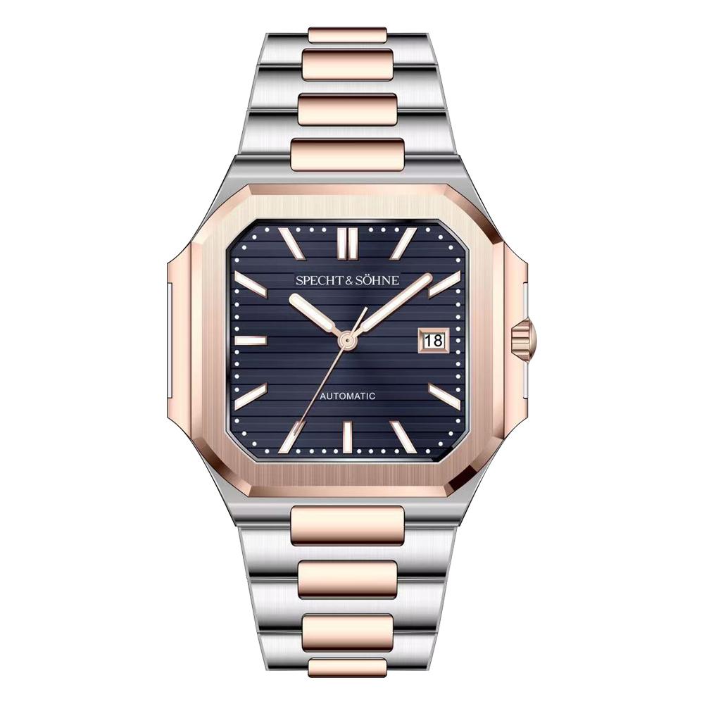 Specht & Söhne 2025 New Luxury Men's Watch 41MM Rose Gold Automatic Mechanical Wriswatch Genunie Leather Sports Watches 5Bar