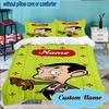 Juego de Ropa de Cama Personalizado Bean's Adventure de 3 Piezas Incluyendo 1 Funda Nórdica y 2 Fundas de Almohada para Dormitorio, Regalo para Dormitorio Decoración del Hogar